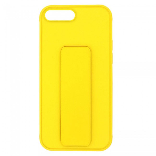 iPhone 7 Plus and iPhone 8 Plus Silicone Cover with 2 in 1 Finger Grip Phone Stand Proguard Case by Margoun - Yellow