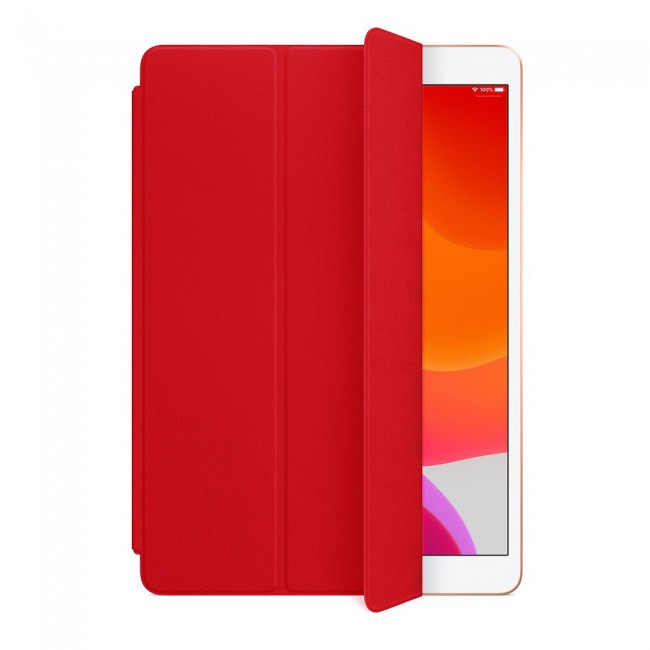 ipad 10.2 inch Flip Case Trifold PU Leather Cover - Black , Beige , Red