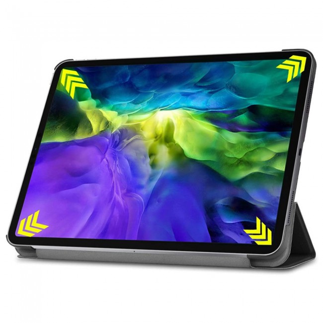 iPad Pro 12.9 4th Gen 2020 Smart Folio Case Trifold Stand Cover - Black