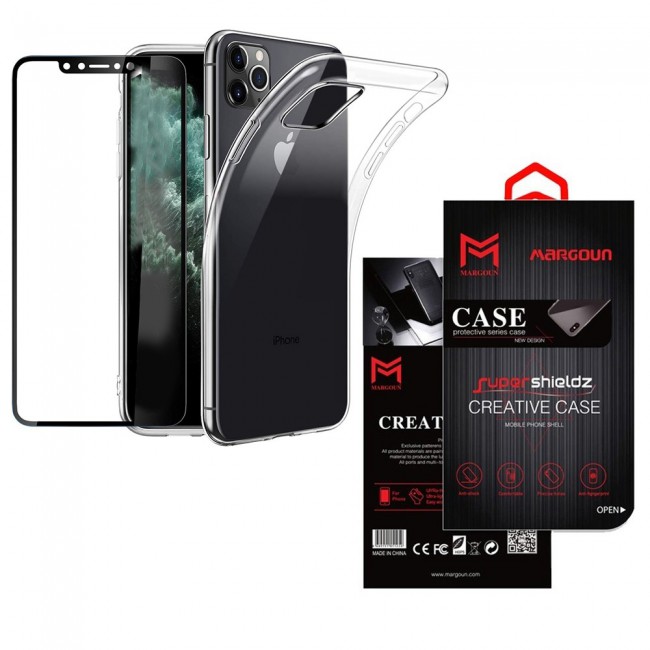 iphone 11 Pro Max Screen Protector 3D and Case Cover Clear Margoun 2 Pack (6.5 inch)