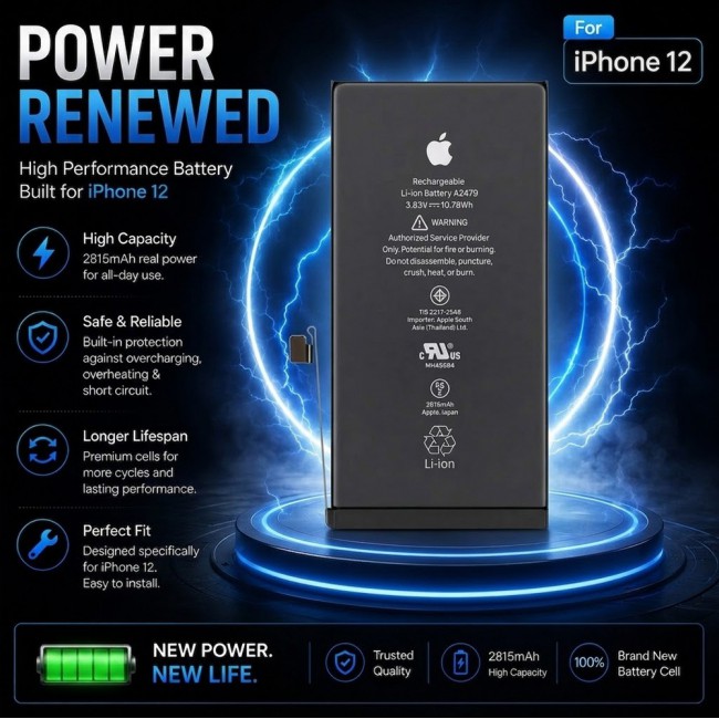 Margoun Replacement Battery for iPhone 12 , High Capacity Li-ion Internal Battery Cell