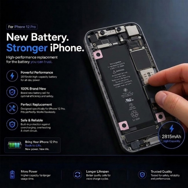 Margoun Replacement Battery for iPhone 12 Pro , High Capacity Li-ion Internal Battery Cell