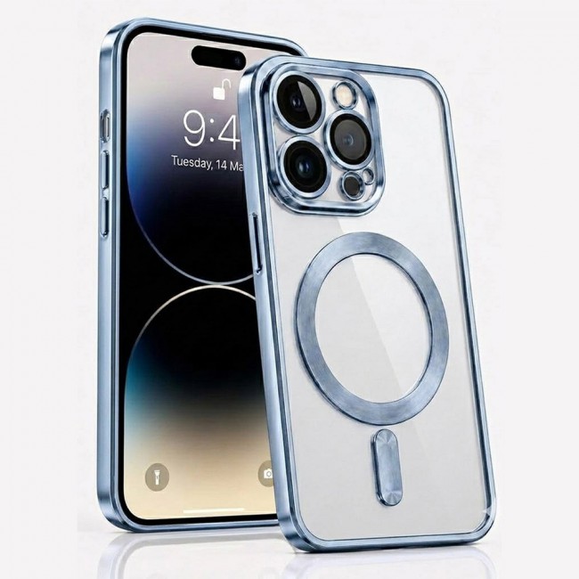 MARGOUN MagSafe Magnetic Clear for iPhone 14 Pro Case – Slim Shockproof Protective Cover with Bumper and Camera Lens Protection - Seria Blue