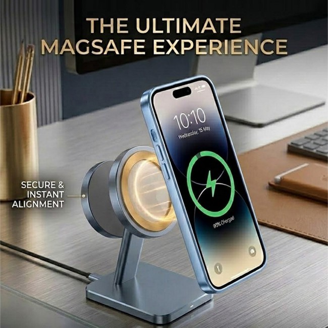 MARGOUN MagSafe Magnetic Clear for iPhone 14 Pro Case – Slim Shockproof Protective Cover with Bumper and Camera Lens Protection - Seria Blue
