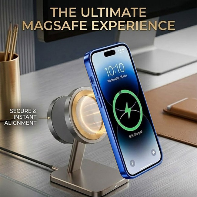 MARGOUN MagSafe Magnetic Clear for iPhone 14 Pro Case – Slim Shockproof Protective Cover with Bumper and Camera Lens Protection - Blue