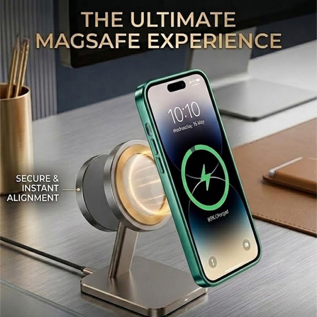 MARGOUN MagSafe Magnetic Clear for iPhone 14 Pro Case – Slim Shockproof Protective Cover with Bumper and Camera Lens Protection - Light Green