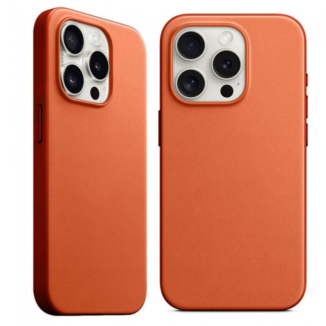 MARGOUN For iPhone 15 Pro Max Finewoven Case Compatible with MagSafe Shockproof Protective Slim Cover (Orange)