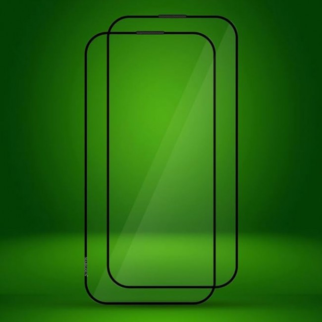 MARGOUN 2 Pack For iPhone 15 Pro Screen Protector Side Black Tempered Glass 9H Hardness Anti Finger-Print