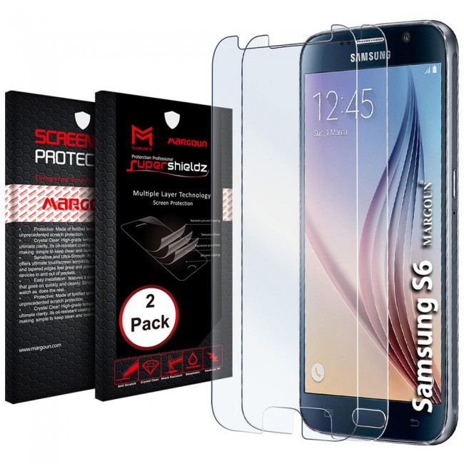 Margoun 2Pack Super Shieldz Screen Protector for Samsung Galaxy S6 - Clear