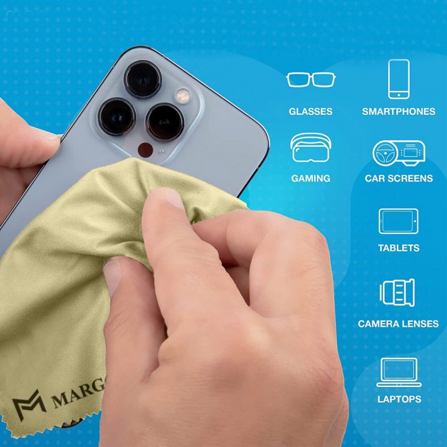 MARGOUN 8 Pack Microfiber Cleaning Cloth Premium Cloth for Glasses Lens Screens and More-Multicolour