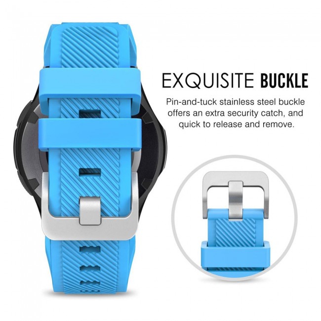 Textured Silicone Band 22mm for Samsung Gear S3 Frontier S3 Classic Smart Watch - Sky Blue