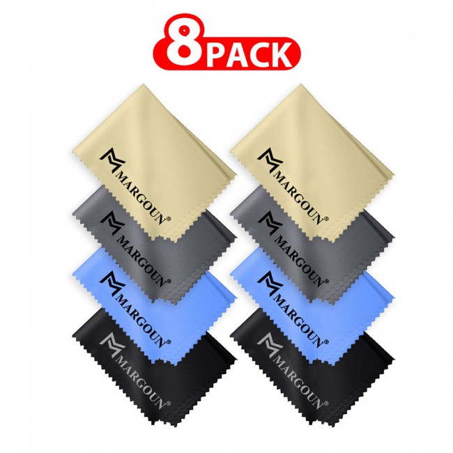 MARGOUN 8 Pack Microfiber Cleaning Cloth Premium Cloth for Glasses Lens Screens and More-Multicolour