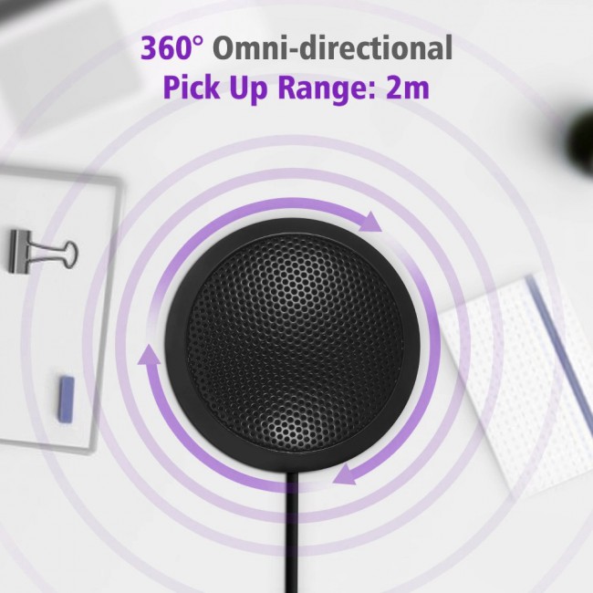 MARGOUN Round Microphone Portable 360° Omnidirectional Multimedia Condenser PC Mic