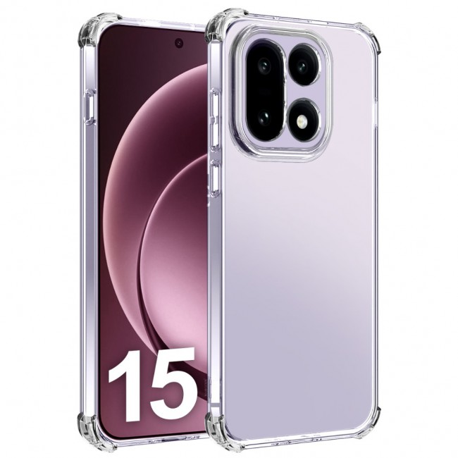MARGOUN Compatible With OnePlus 15 Case Bumper Soft TPU 6.7 inch Cover Airbag Corner Anti-Fall Flexible Phone Case Clear