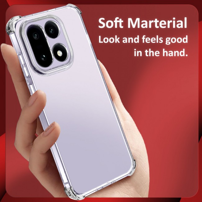 MARGOUN Compatible With OnePlus 15 Case Bumper Soft TPU 6.7 inch Cover Airbag Corner Anti-Fall Flexible Phone Case Clear