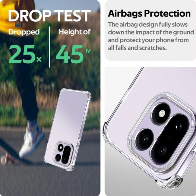 MARGOUN Compatible With OnePlus 15 Case Bumper Soft TPU 6.7 inch Cover Airbag Corner Anti-Fall Flexible Phone Case Clear
