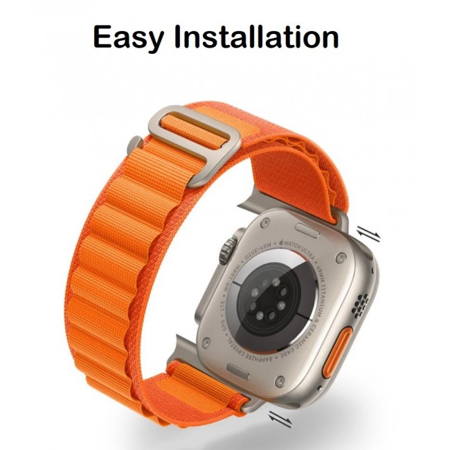 Apple Watch Alpine Loop Band 49mm/45mm/44mm Nylon Woven Sport Strap Compatible with iWatch Series 8/Ultra/7/SE/6/5/4/3/2/1 Orange