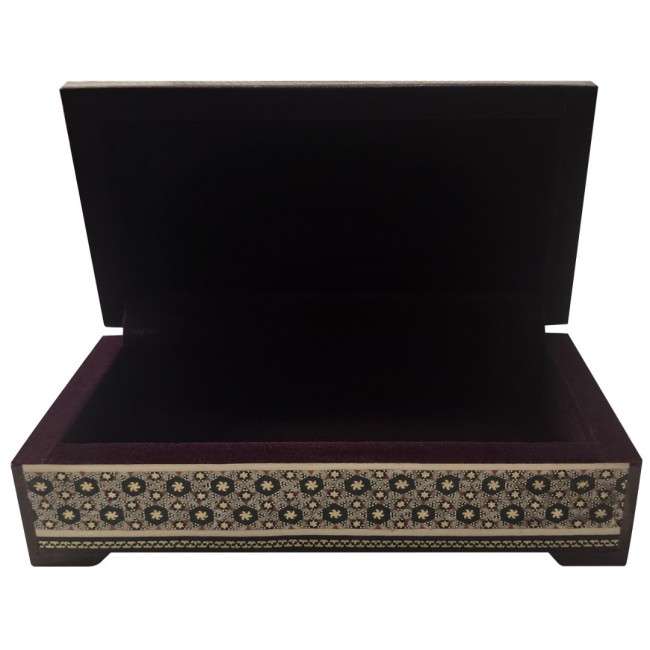 MARGOUN Handmade Khatamkari Inlaid Wooden Jewelry Box, Decorative Keepsake Box, Authentic Middle Eastern Marquetry Art, 20 x10 x 5.5 cm