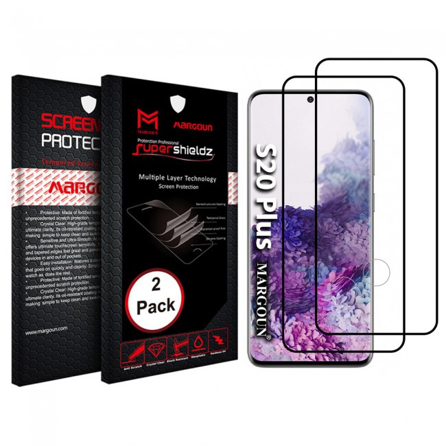 Samsung Galaxy S20 Plus Screen Protector 3D Glass 2Pack Super Shieldz by Margoun