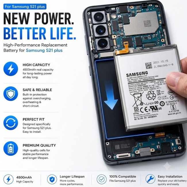 Margoun Replacement Battery for Samsung Galaxy S21 Plus , High Capacity Li-ion Internal Battery Cell