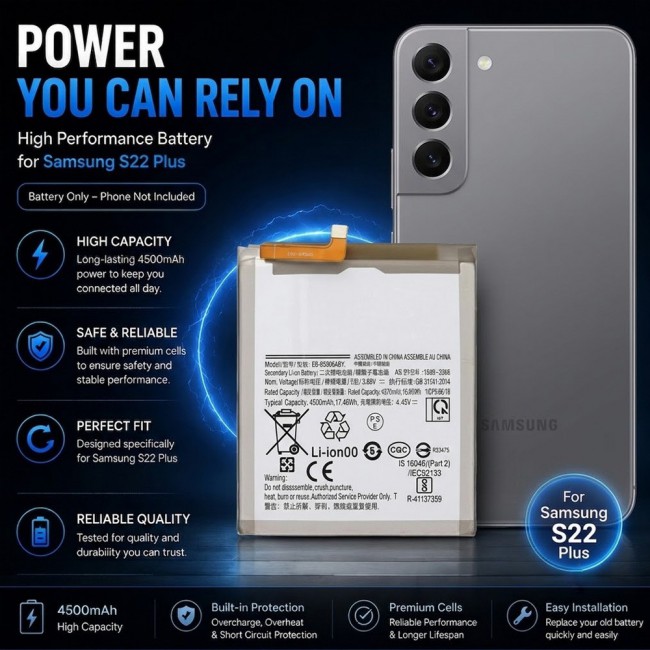 Margoun Replacement Battery for Samsung Galaxy S22 Plus , High Capacity Li-ion Internal Battery Cell