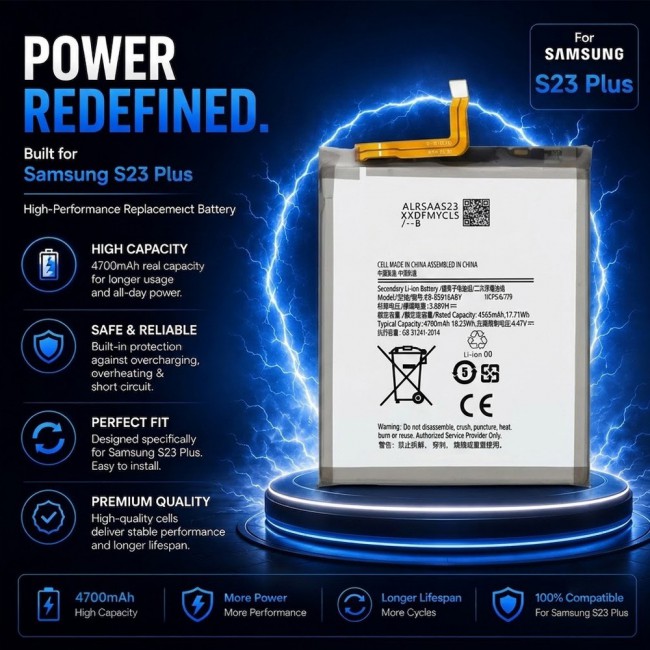 Margoun Replacement Battery for Samsung Galaxy S23 Plus , High Capacity Li-ion Internal Battery Cell