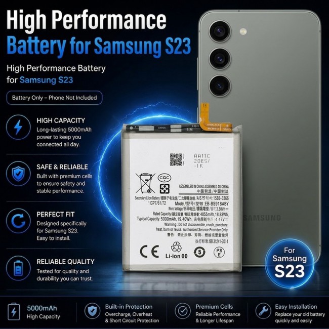Margoun Replacement Battery for Samsung Galaxy S23 , High Capacity Li-ion Internal Battery Cell