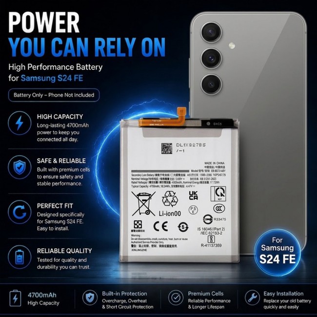 Margoun Replacement Battery for Samsung Galaxy S24 FE, High Capacity Li-ion Internal Battery Cell