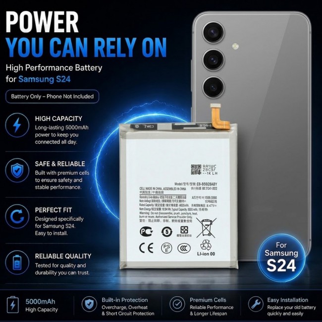 Margoun Replacement Battery for Samsung Galaxy S24 , High Capacity Li-ion Internal Battery Cell