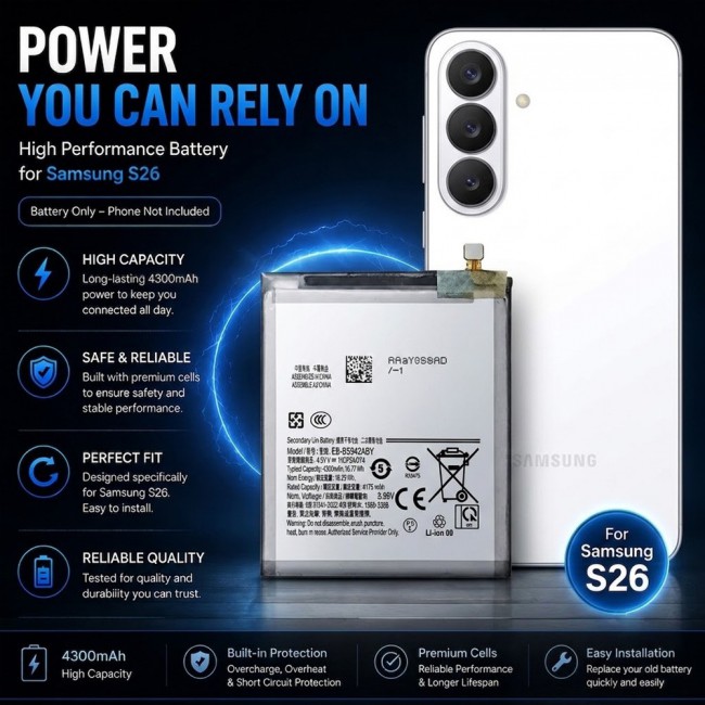 Margoun Replacement Battery for Samsung Galaxy S26 , High Capacity Li-ion Internal Battery Cell
