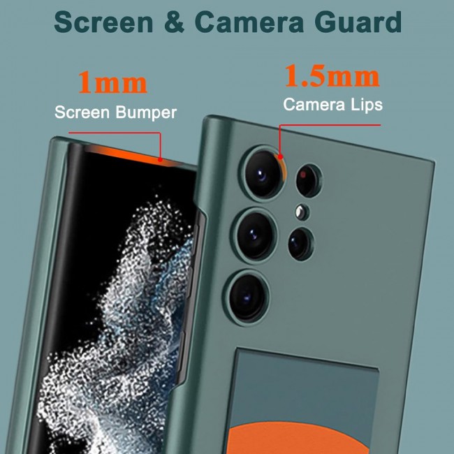 MARGOUN Samsung Galaxy S24 Ultra Case Ultra-Thin Hard Shockproof PC and PU Leather Wristband Cover Phone Case Luxury Slim Wrist Strap Kickstand Full Protective Anti-Scratch Case Green