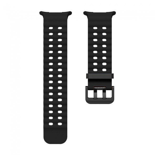 MARGOUN Silicone Sport Band Compatible with Samsung Galaxy Watch Ultra 2 (2026), No Gap Breathable Waterproof Replacement Strap for Men and Women - Black