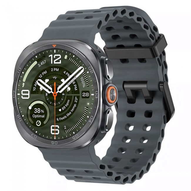 MARGOUN Silicone Sport Band Compatible with Samsung Galaxy Watch Ultra 2 (2026), No Gap Breathable Waterproof Replacement Strap for Men and Women - Dark Grey