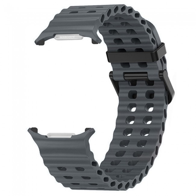MARGOUN Silicone Sport Band Compatible with Samsung Galaxy Watch Ultra 2 (2026), No Gap Breathable Waterproof Replacement Strap for Men and Women - Dark Grey