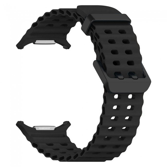MARGOUN Silicone Sport Band Compatible with Samsung Galaxy Watch Ultra 2 (2026), No Gap Breathable Waterproof Replacement Strap for Men and Women - Black