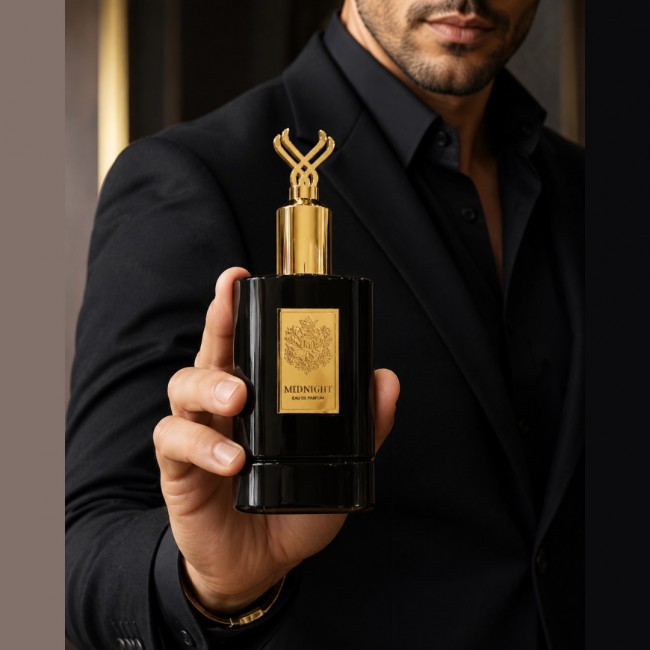 Martini Midnight Eau De Parfum for Men and Women, Premium Long-Lasting Luxury Fragrance, Elegant Black Glass Bottle with Ornate Gold Crown Cap 60ML