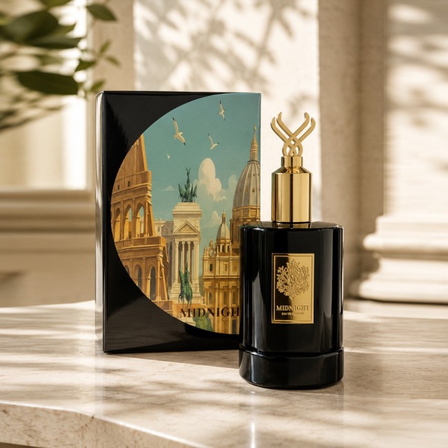 Martini Midnight Eau De Parfum for Men and Women, Premium Long-Lasting Luxury Fragrance, Elegant Black Glass Bottle with Ornate Gold Crown Cap 60ML
