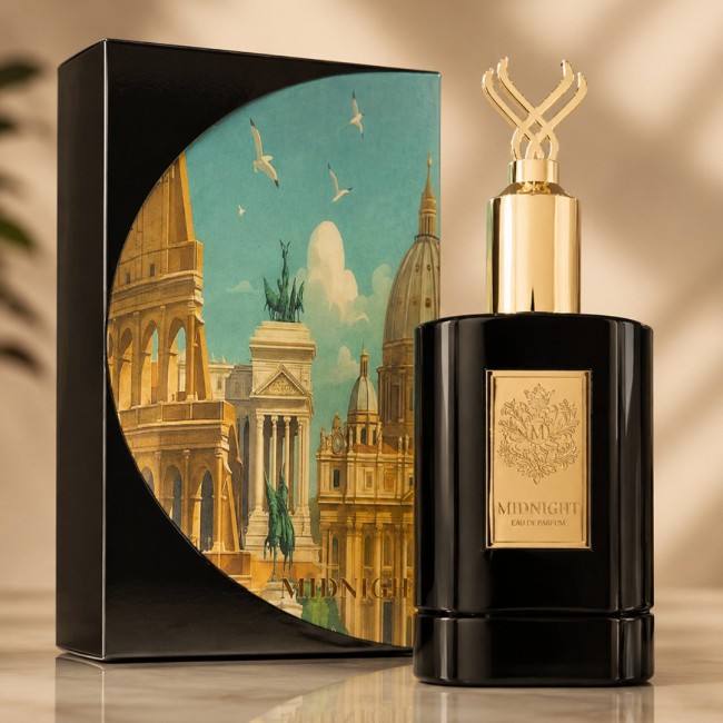 Martini Midnight Eau De Parfum for Men and Women, Premium Long-Lasting Luxury Fragrance, Elegant Black Glass Bottle with Ornate Gold Crown Cap 60ML