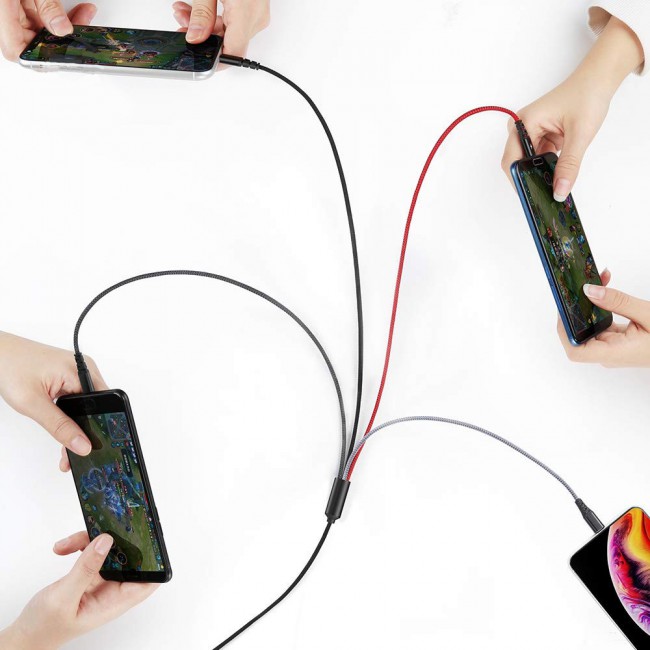 Mcdodo 4-In-1 Fast Charging 2.4A Cable , USB A to Lightning x2 , Micro USB and Type-C (NMT)