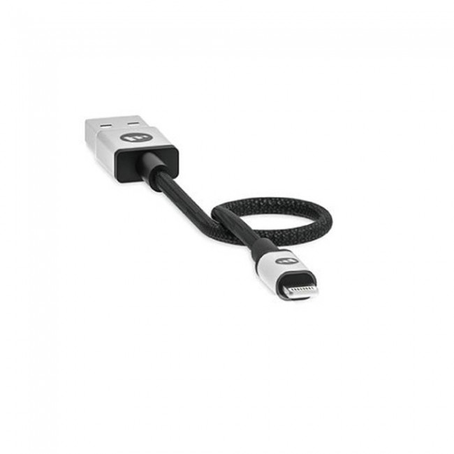 Mophie USB A to Lightning Charging Cable Braided Nylon 9cm - Black