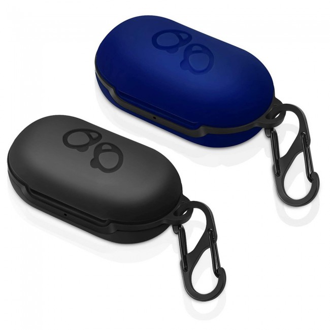 2Pack Margoun Protective Silicone Case for Samsung Galaxy Buds Plus with Carabiner - Black Blue