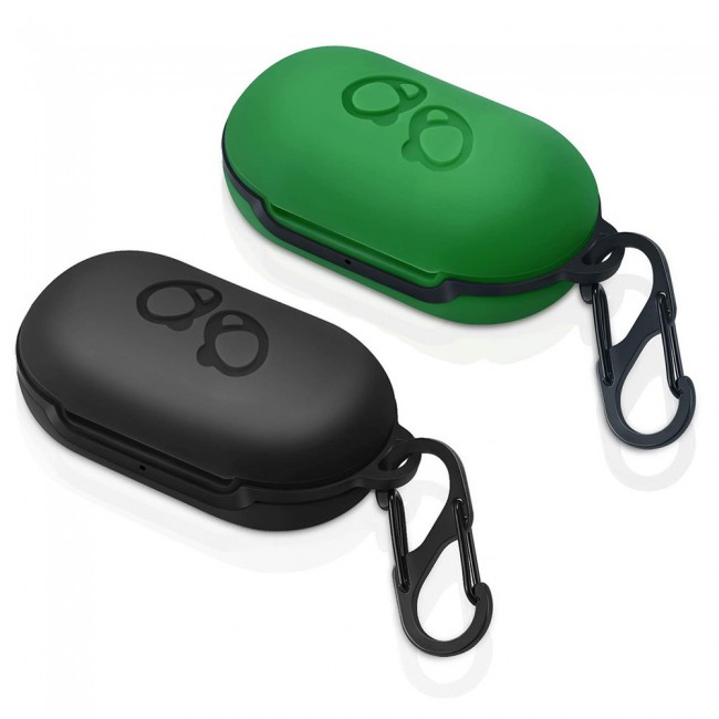 2Pack Margoun Protective Silicone Case for Samsung Galaxy Buds Plus with Carabiner - Black Green
