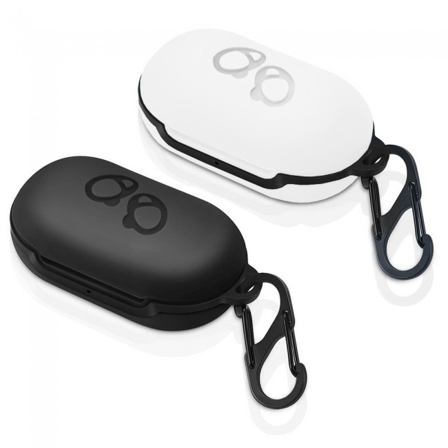 2Pack Margoun Protective Silicone Case for Samsung Galaxy Buds Plus with Carabiner - Black White