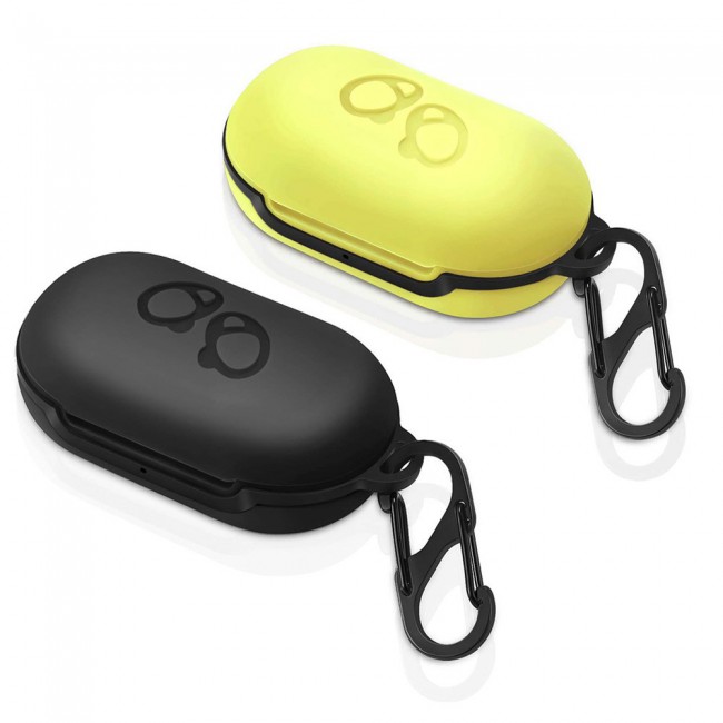 2Pack Margoun Protective Silicone Case for Samsung Galaxy Buds Plus with Carabiner - Black Yellow