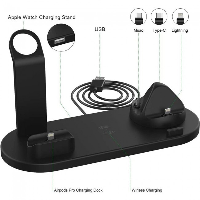 3 in 1 Rotatable Charger Dock for Mobile Phone Airpods and Smartwatch