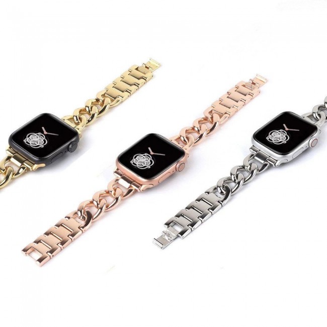 Apple Watch Band 42-44-45mm Stainless Steel Bracelet Chain - Silver
