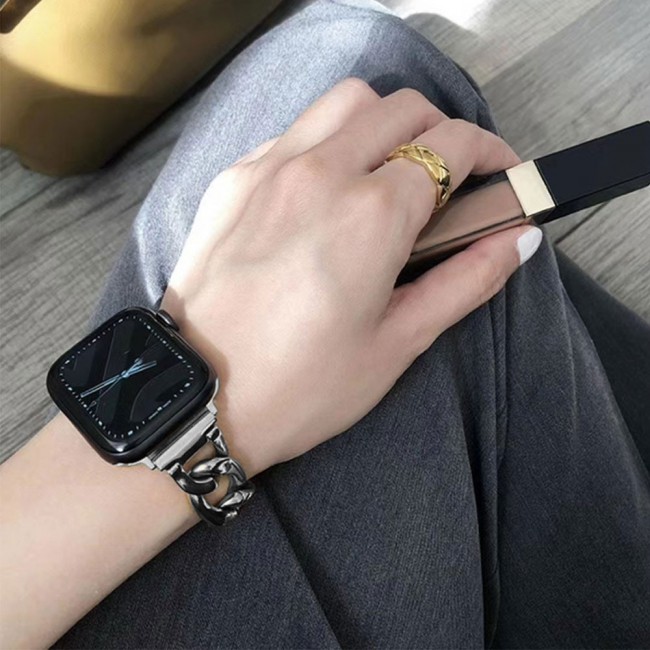 Apple Watch Band 42-44-45mm Stainless Steel Bracelet Chain - Silver