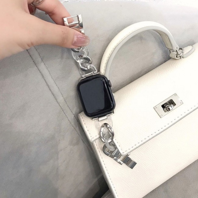 Apple Watch Band 42-44-45mm Stainless Steel Bracelet Chain - Silver