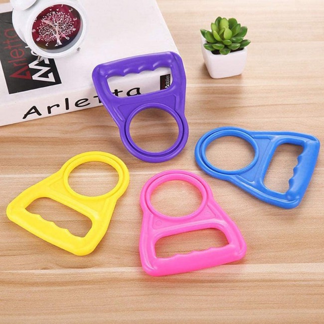 4 Pieces Bottled Water Carry Handle Multicolor