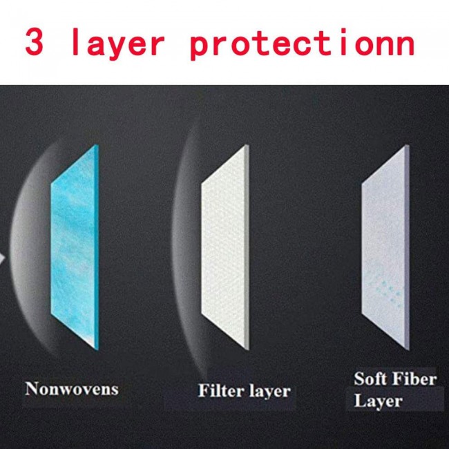 50 Pieces 3-Layer Disposable Face Mask - Blue